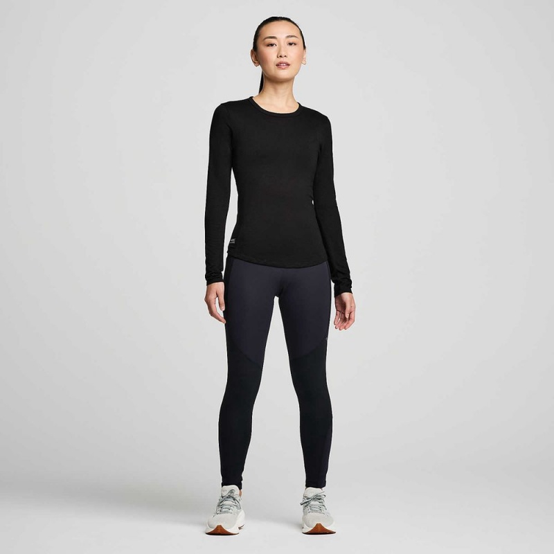 Saucony Peregrine Merino Long Sleeve Fekete | WVS-014265