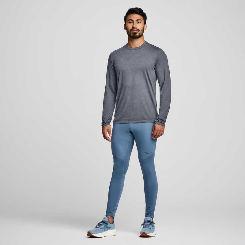 Saucony Peregrine Merino Long Sleeve Murk Heather | YCL-526718