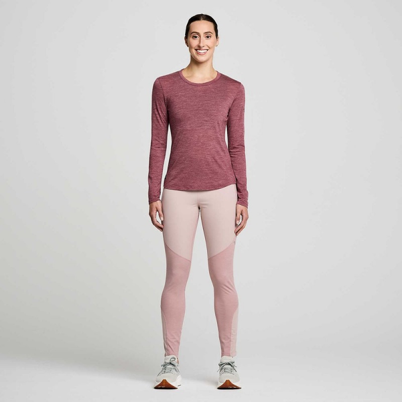 Saucony Peregrine Merino Long Sleeve Sundown Heather | PCB-763940