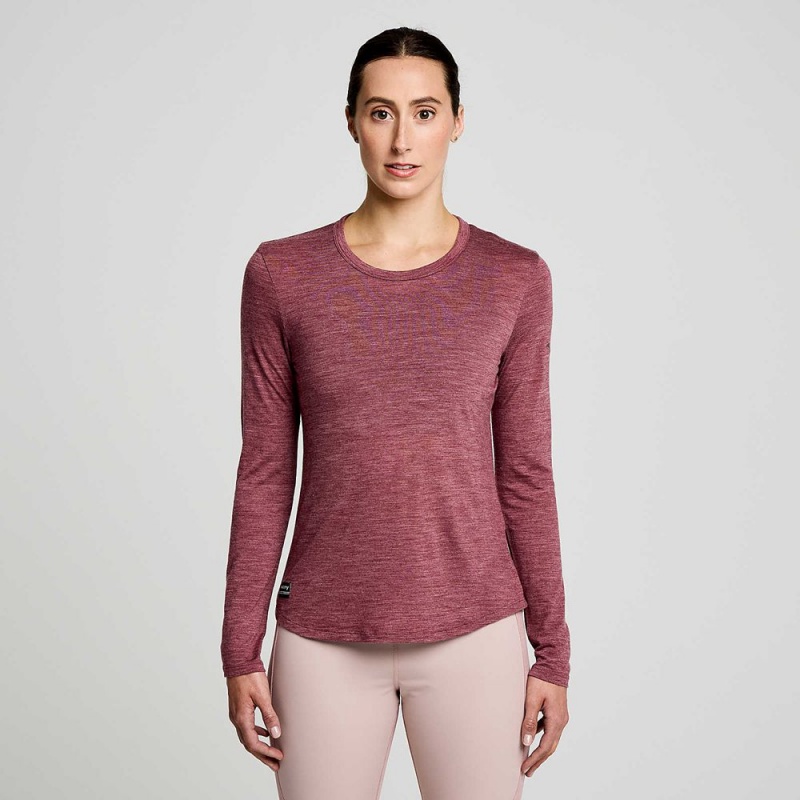 Saucony Peregrine Merino Long Sleeve Sundown Heather | PCB-763940