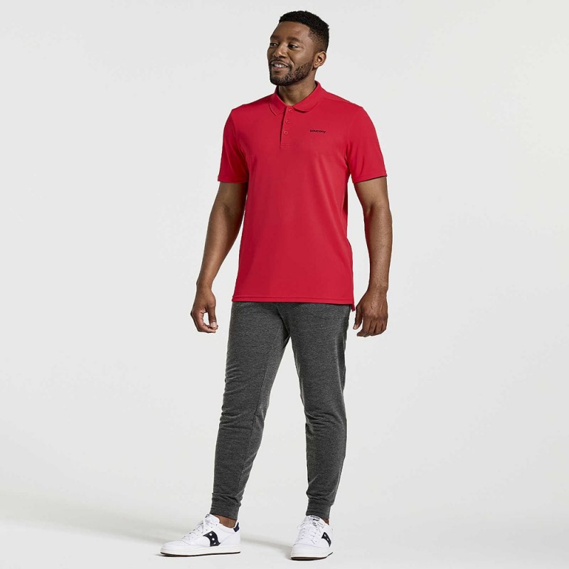 Saucony Polo Shirt Piros | ZFX-492017