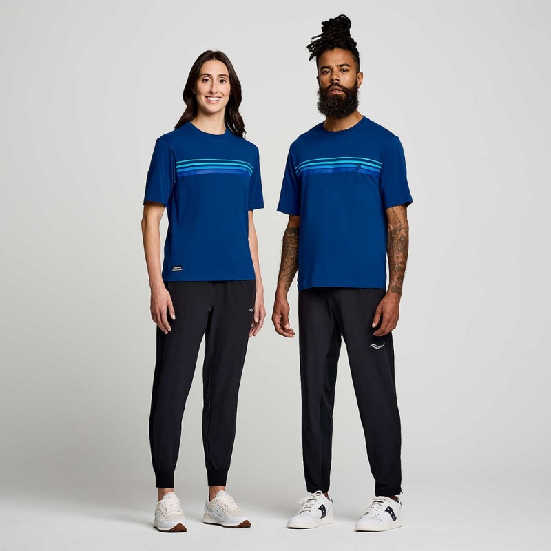 Saucony Recovery Rövid Sleeve Sötétkék | DBH-195487