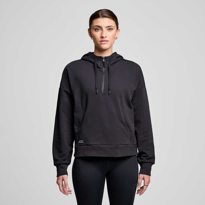 Saucony Recovery Zip Hoody Fekete | DBI-908451