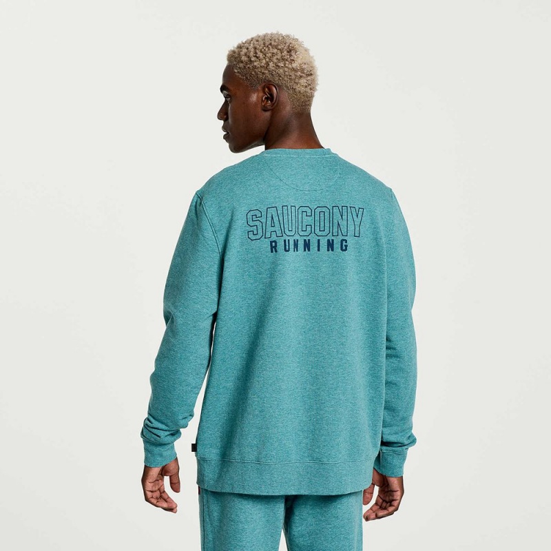 Saucony Rested Crewneck North Atlantic Heather Graphic | OEZ-410578