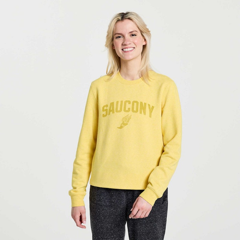 Saucony Rested Crewneck Sulphur Heather Graphic | BPK-908521