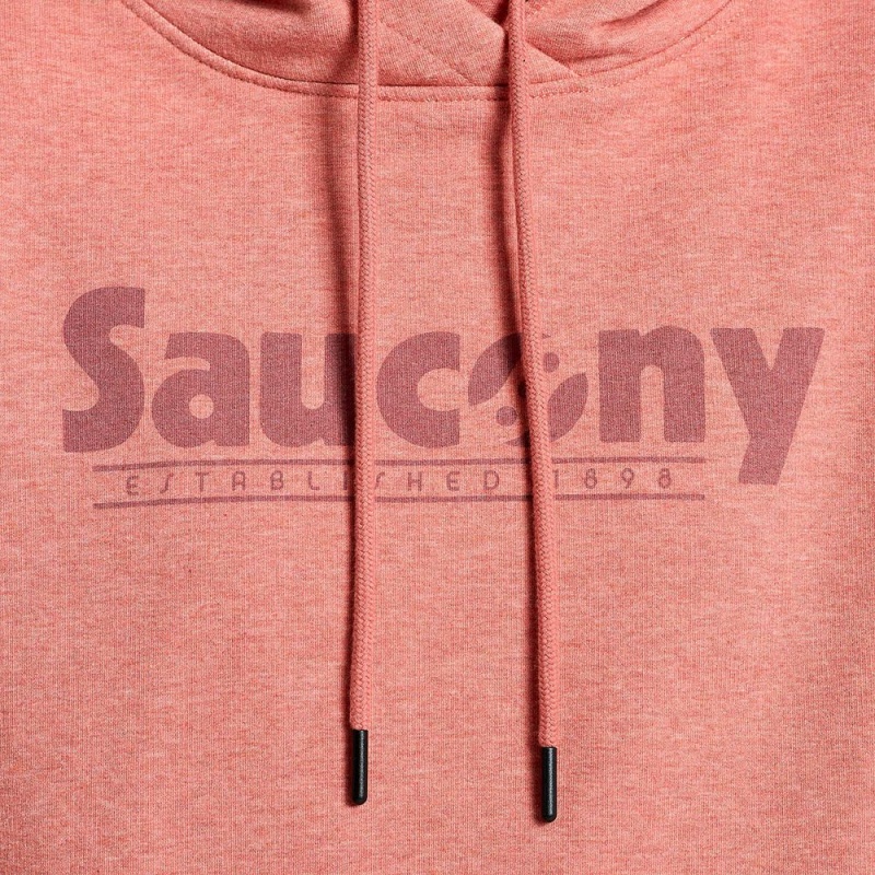 Saucony Rested Hoodie Soot Heather Graphic | NEX-980143