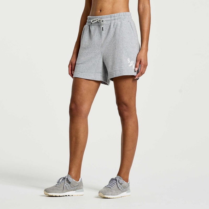 Saucony Rested Sweat Rövid Világos Szürke | QKE-840693