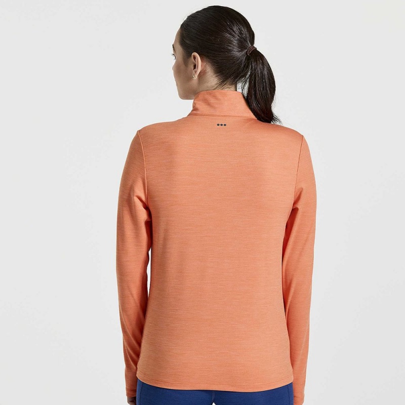 Saucony Solstice 1/4 Zip Ember Heather | PGQ-381490