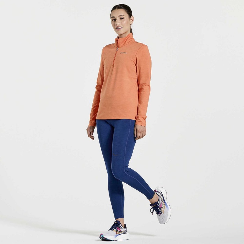 Saucony Solstice 1/4 Zip Ember Heather | PGQ-381490