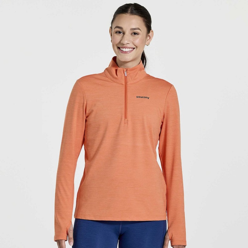 Saucony Solstice 1/4 Zip Ember Heather | PGQ-381490