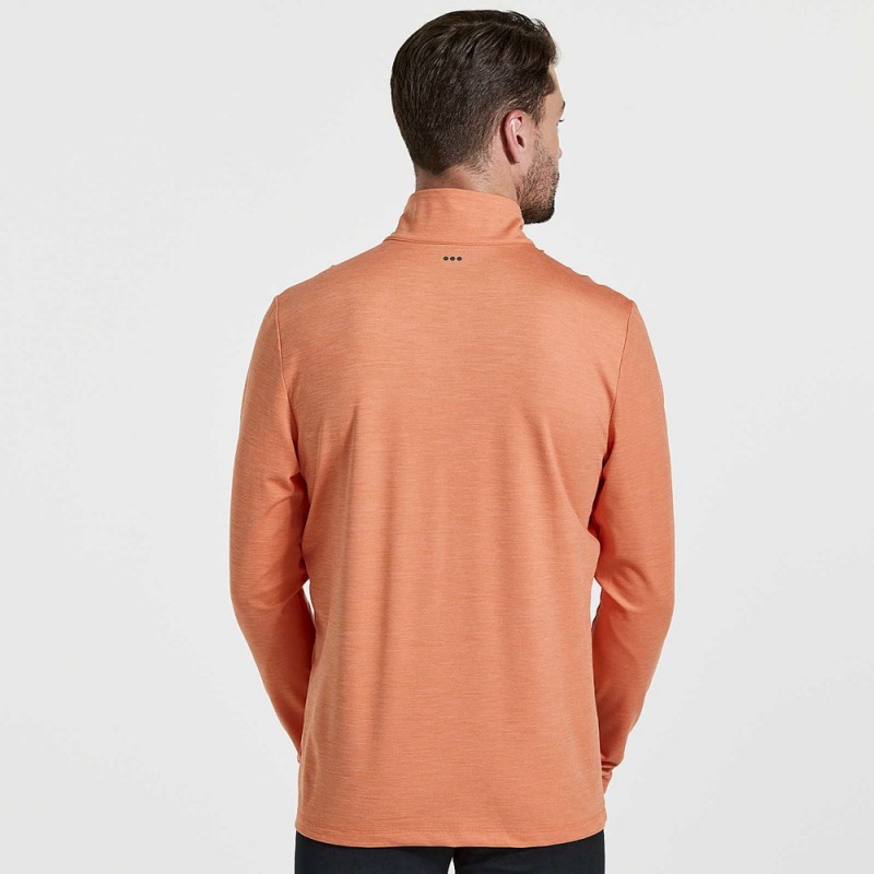 Saucony Solstice 1/4 Zip Ember Heather | UGC-678159