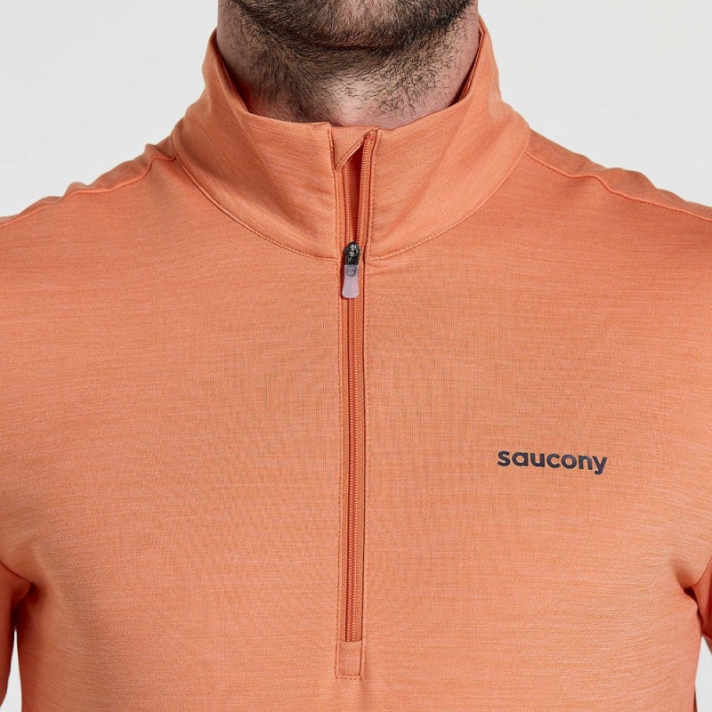 Saucony Solstice 1/4 Zip Ember Heather | UGC-678159