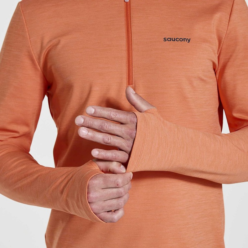 Saucony Solstice 1/4 Zip Ember Heather | UGC-678159