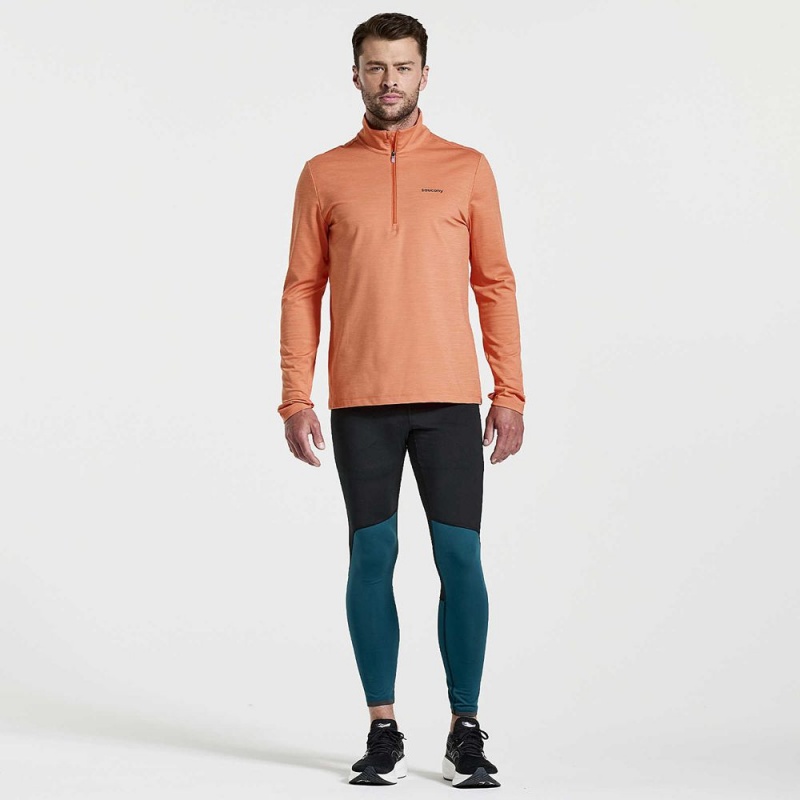 Saucony Solstice 1/4 Zip Ember Heather | UGC-678159