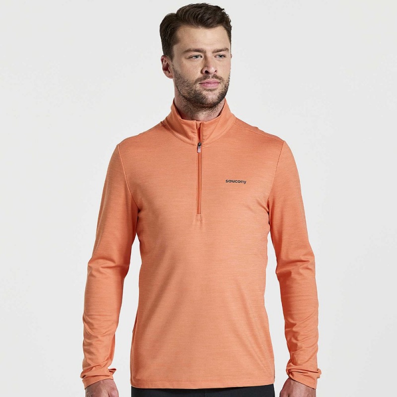 Saucony Solstice 1/4 Zip Ember Heather | UGC-678159