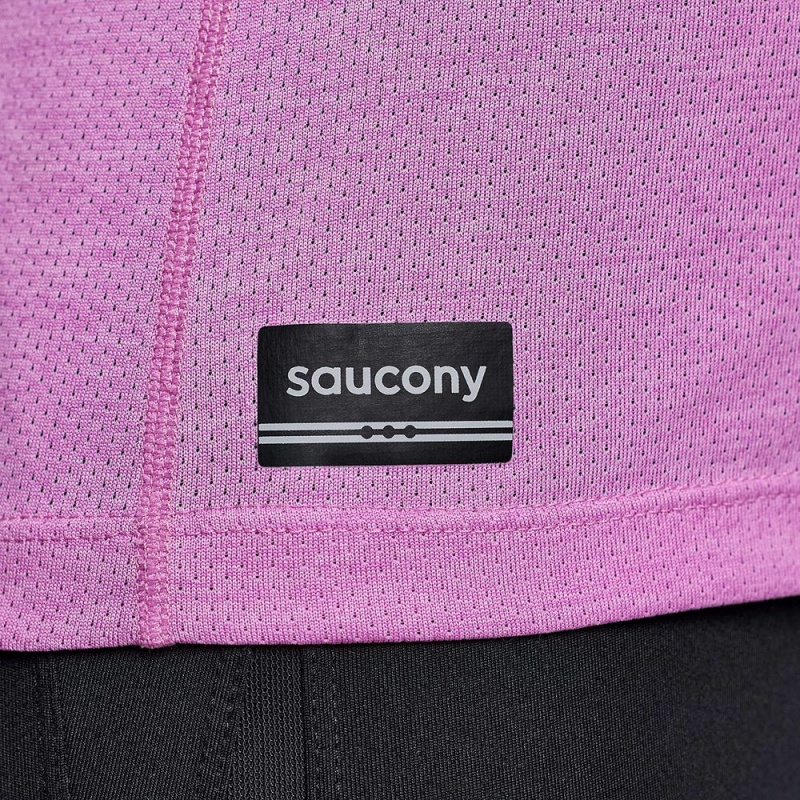 Saucony Stopwatch Grafika Long Sleeve Grape Heather Graphic | ISC-281534