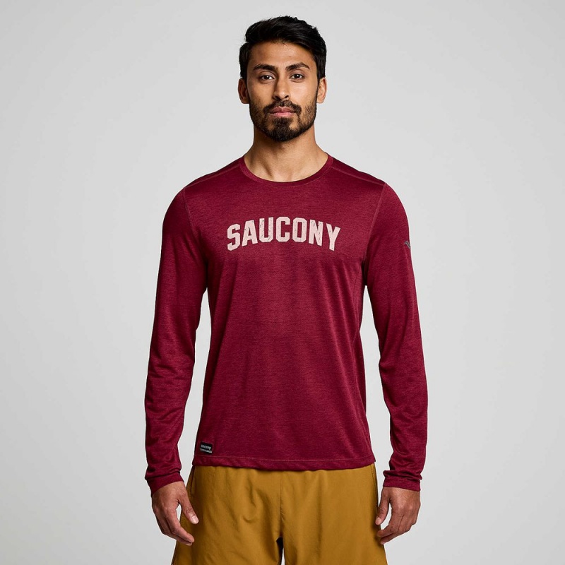 Saucony Stopwatch Grafika Long Sleeve Sundown Heather Graphic | SRX-420985