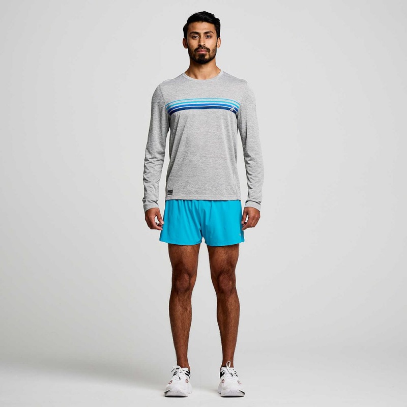 Saucony Stopwatch Grafika Long Sleeve Világos Szürke | NFU-485672