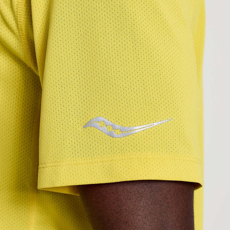 Saucony Stopwatch Grafika Rövid Sleeve Sulphur Heather Graphic | IPJ-614098