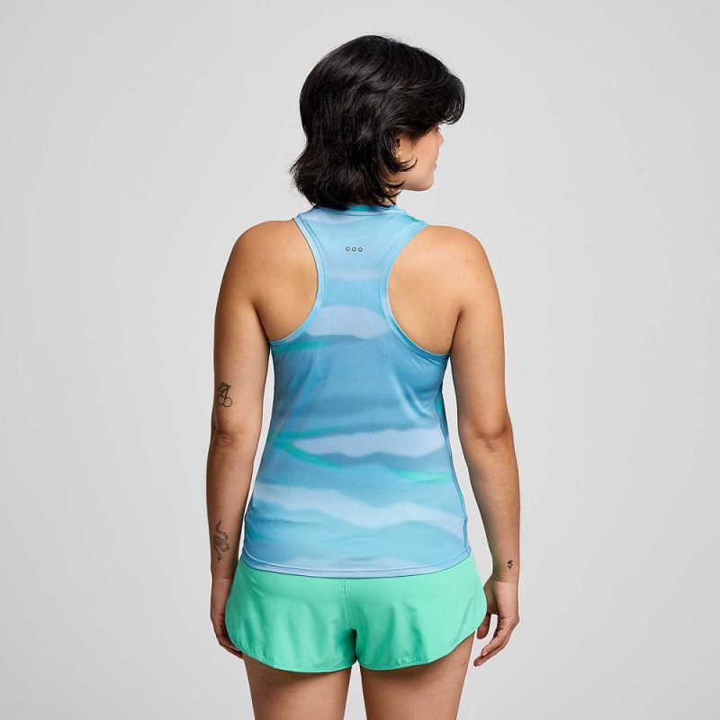 Saucony Stopwatch Grafika Singlet Calm Print | ZEK-607382