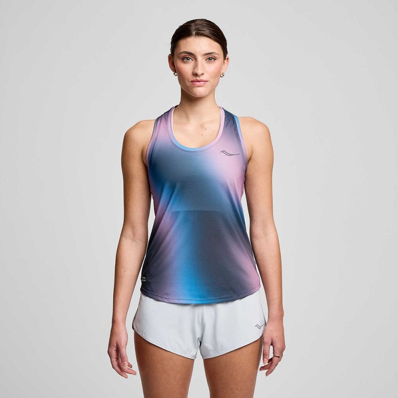 Saucony Stopwatch Grafika Singlet Soothe Print | NUW-410786