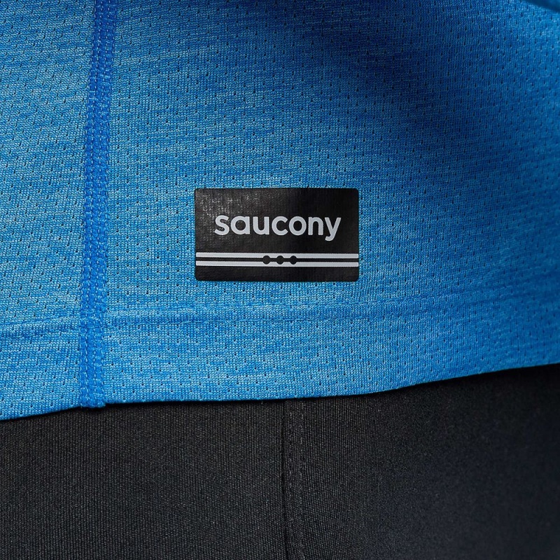 Saucony Stopwatch Long Sleeve Bluelight Heather | CQO-147392