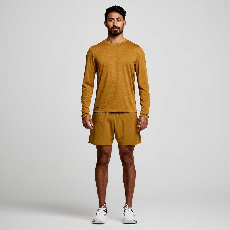 Saucony Stopwatch Long Sleeve Bronze Heather | YFH-238756