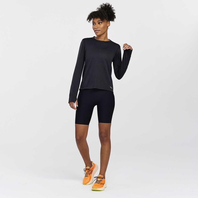 Saucony Stopwatch Long Sleeve Fekete | OFL-498371