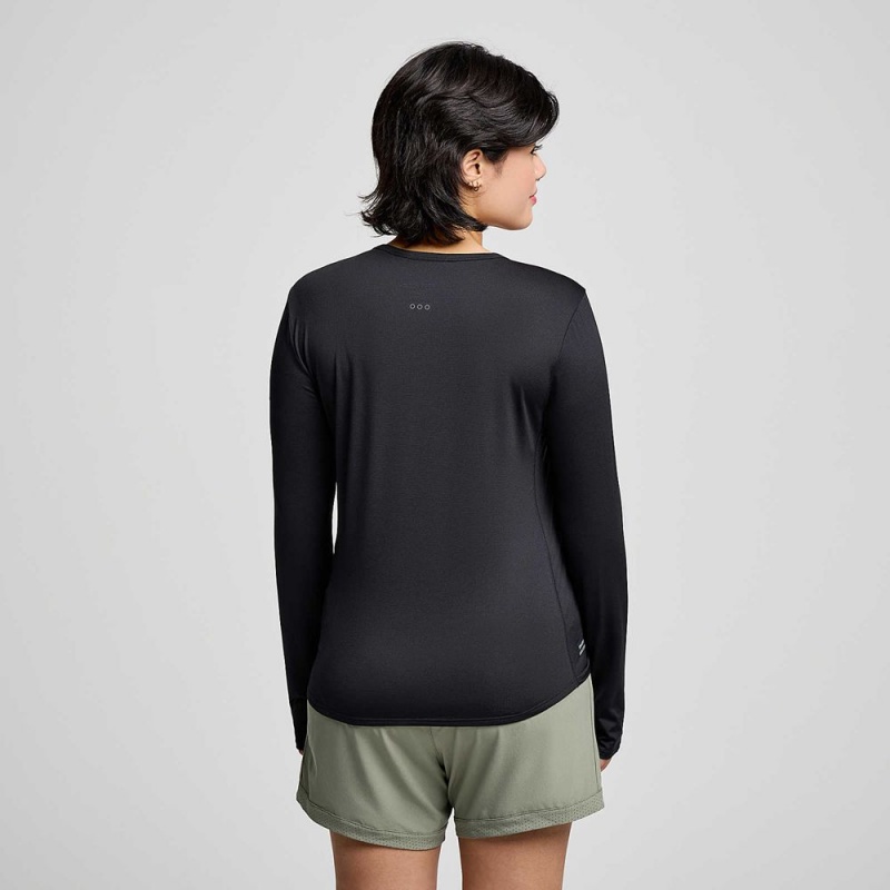 Saucony Stopwatch Long Sleeve Fekete | XEN-691023