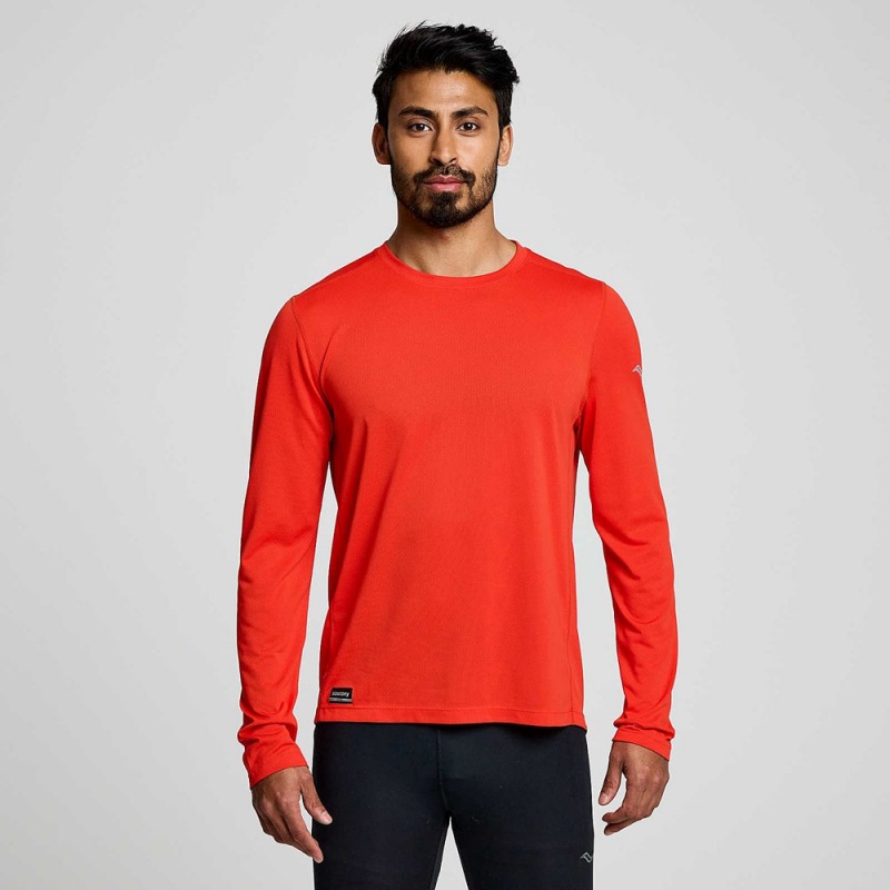 Saucony Stopwatch Long Sleeve Infrared | TPX-985024