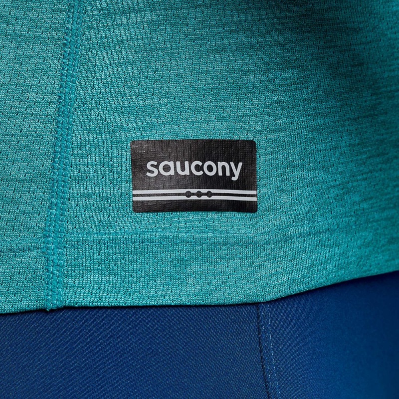 Saucony Stopwatch Long Sleeve Ink Heather | VJN-167902