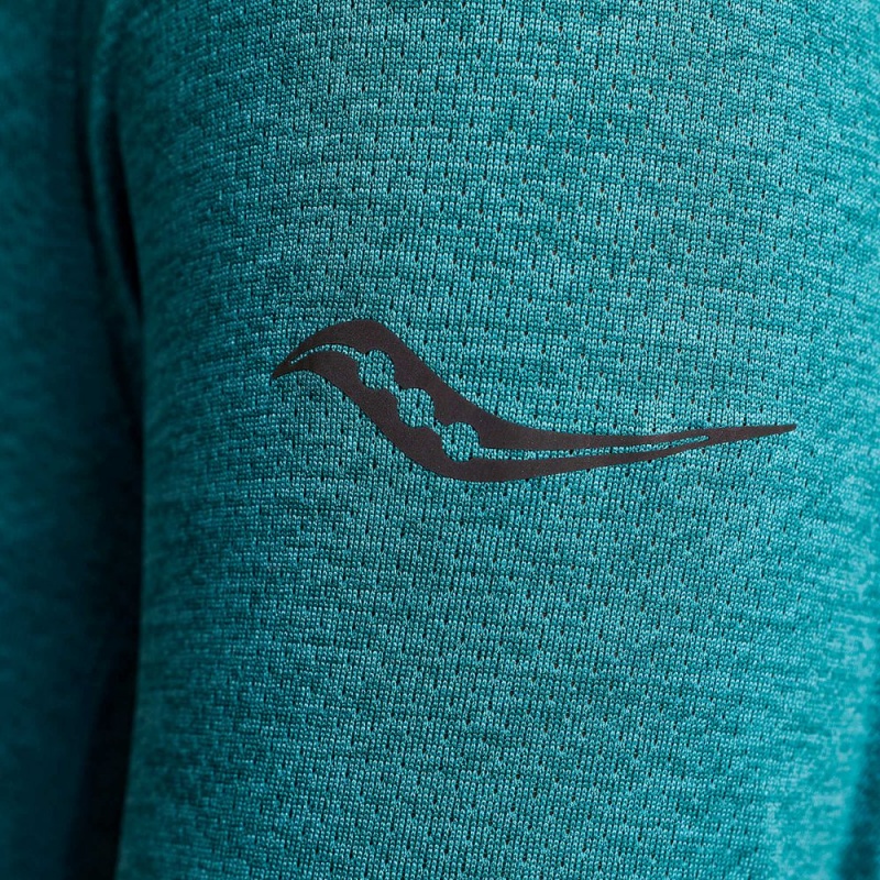 Saucony Stopwatch Long Sleeve Ink Heather | VJN-167902