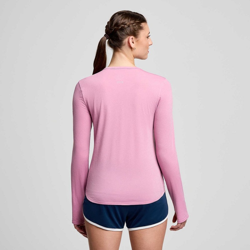 Saucony Stopwatch Long Sleeve Orchid Heather | GPU-042195