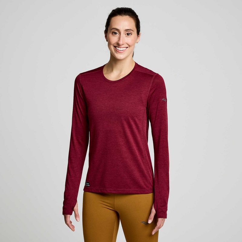 Saucony Stopwatch Long Sleeve Sundown Heather | XUV-360725