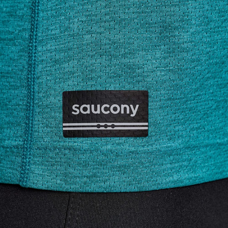 Saucony Stopwatch Rövid Sleeve Ink Heather | XTN-538067