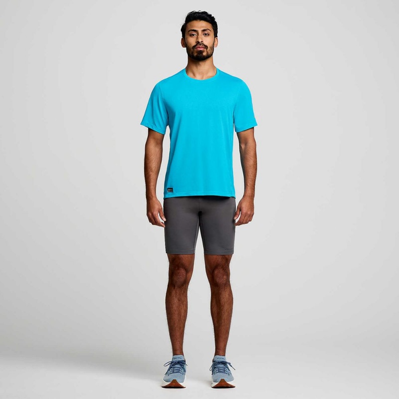 Saucony Stopwatch Rövid Sleeve ViZiBlue | FQY-207165