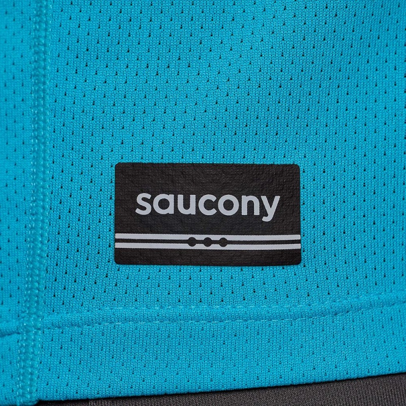 Saucony Stopwatch Rövid Sleeve ViZiBlue | FQY-207165