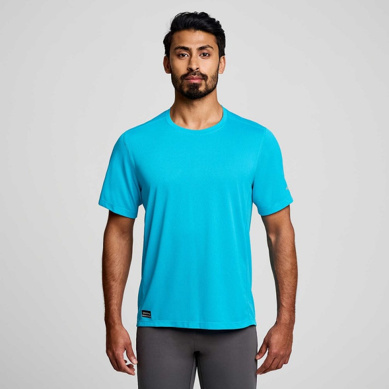 Saucony Stopwatch Rövid Sleeve ViZiBlue | FQY-207165