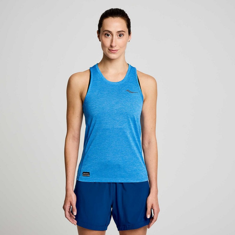 Saucony Stopwatch Singlet Bluelight Heather | CSG-853062