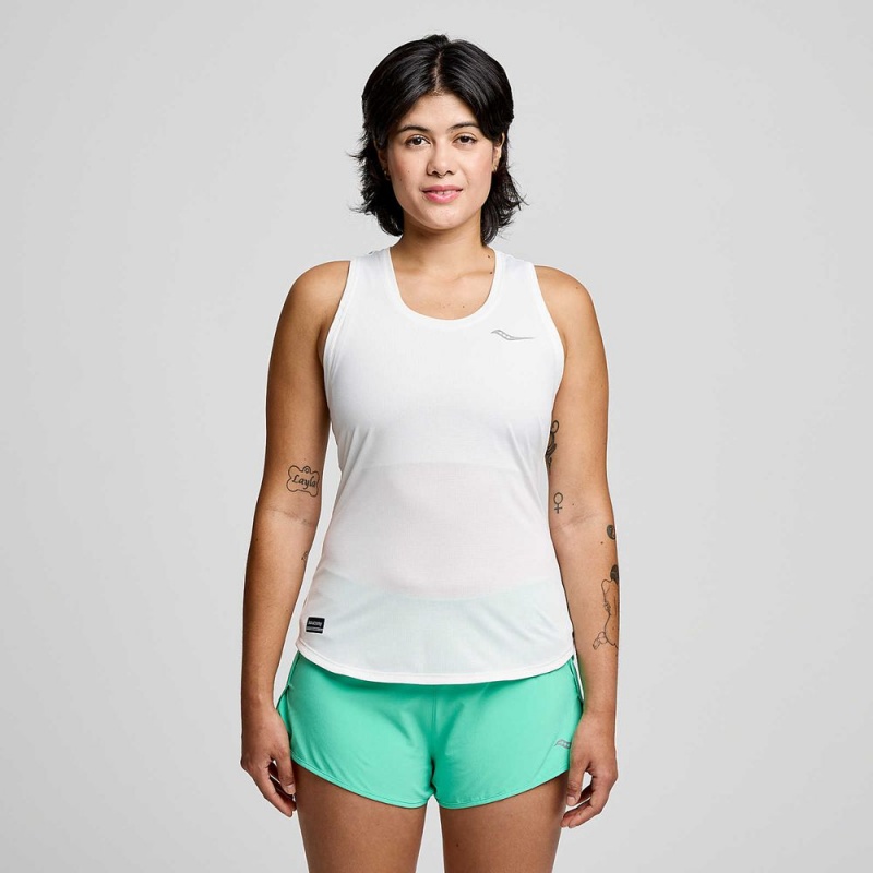 Saucony Stopwatch Singlet Fehér | QPN-394716