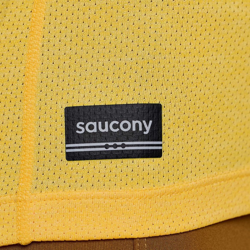 Saucony Stopwatch Singlet ViZiGold Heather | ACJ-615328