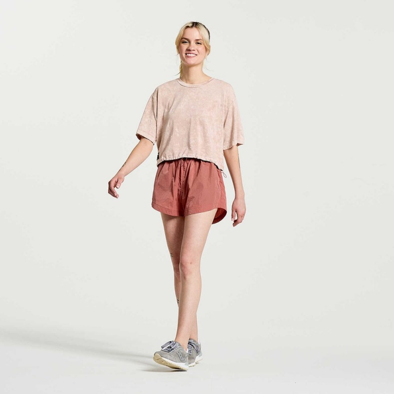 Saucony Unwind Crop Rövid Sleeve Rózsaszín | EPX-793624