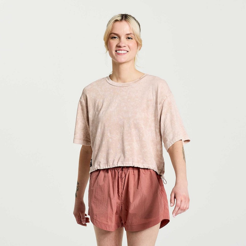 Saucony Unwind Crop Rövid Sleeve Rózsaszín | EPX-793624